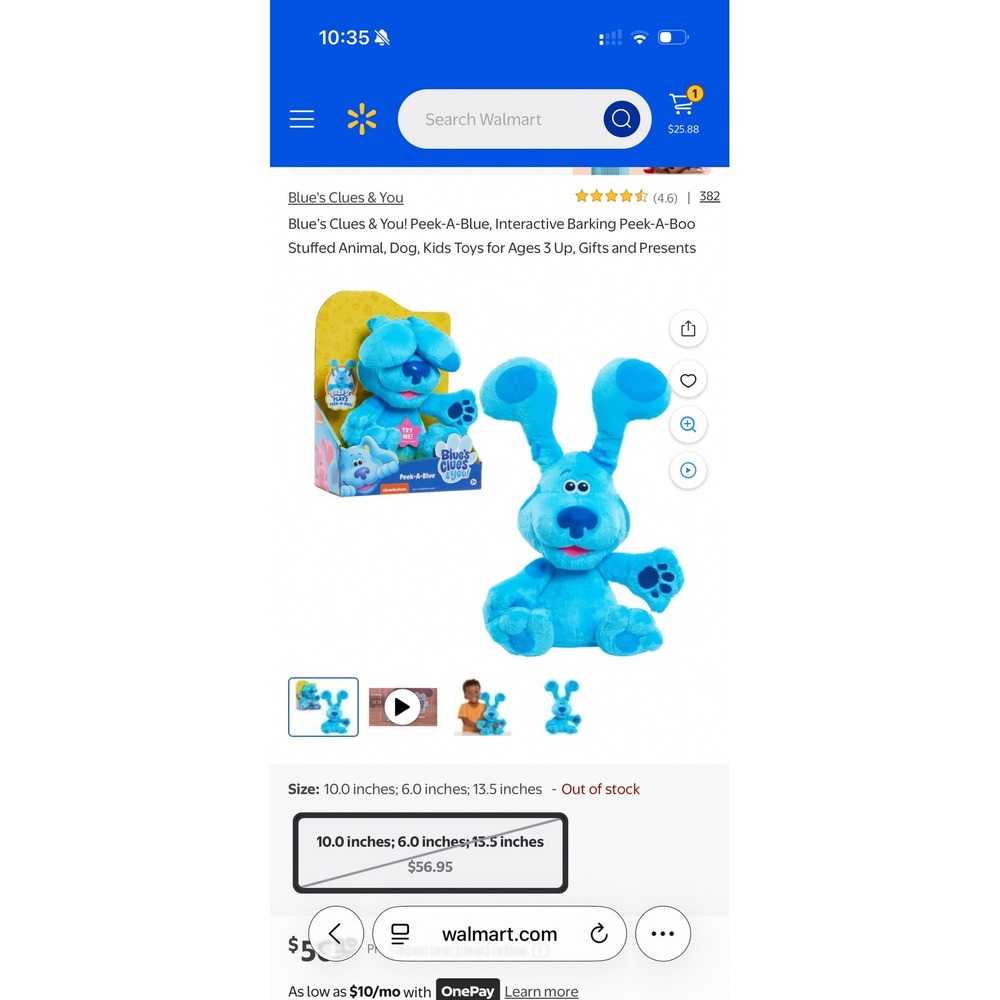 Blues Clues & You‎ Peek-A-Blue Interactive Barking Plush Stuffed Animal Toy Blue